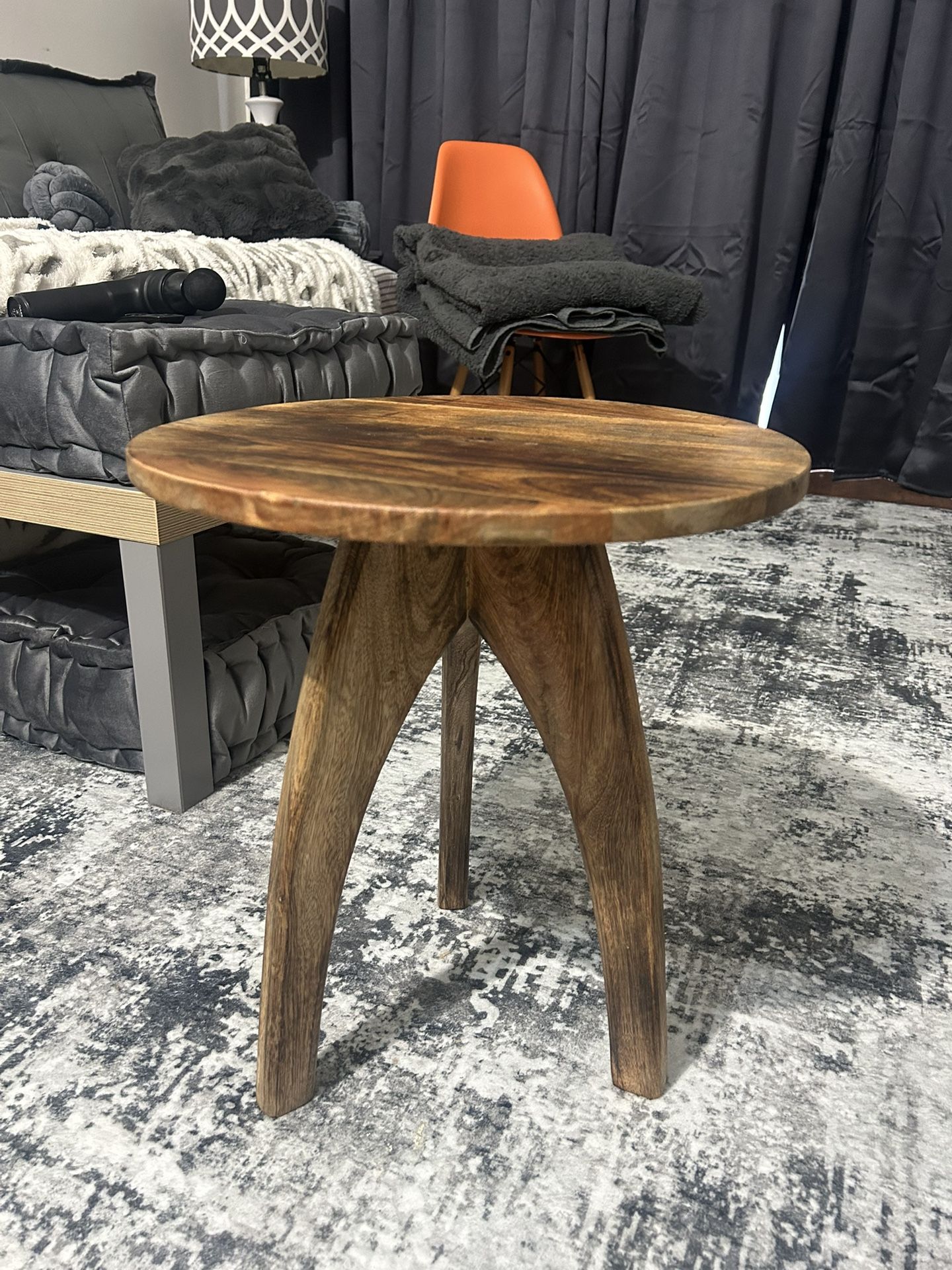 SALE Wood End Side Table (Round Tri Leg) 1