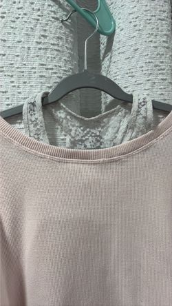 Pink Knit Sweater with Lace Back Detail