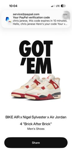 Jordan 4 brick by brick sz 10