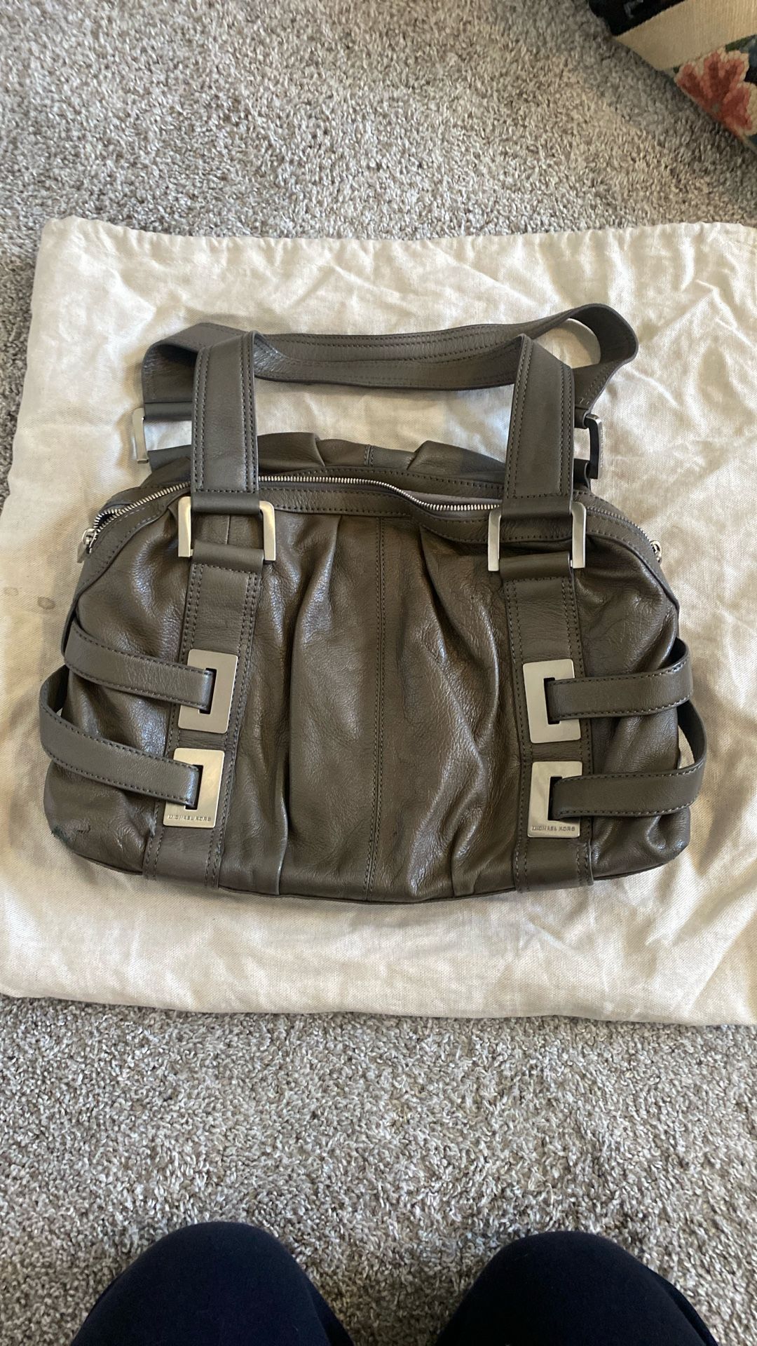 Michael Kors Grey Leather Handbag