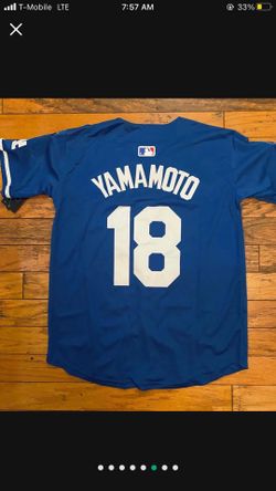 Blue Los Angeles dodgers Yamamoto World Series jersey
