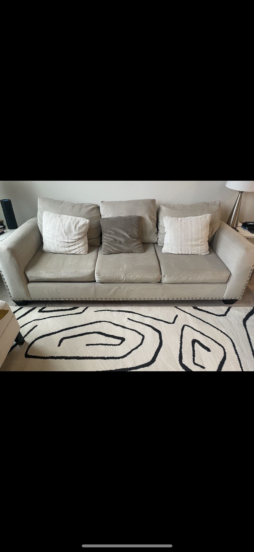 Modern Pewter/Gray Sofa 