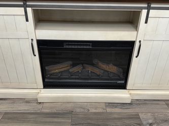 Electric Fireplace TV Stand with Barn Doors