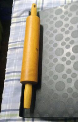 Solid wood rolling pin make  homemade pies