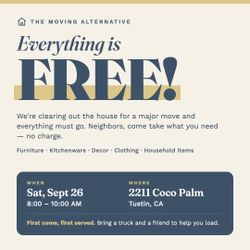 Everything  is free garage sale