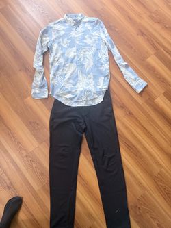 Floral Shirt and Black Pants Bundle