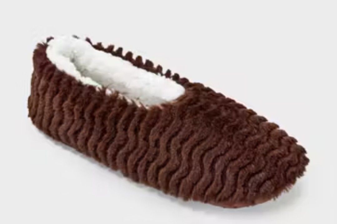 Auden Women's Faux Fur Slipper Socks Grippers Shearling Linning Size S/M 5-7