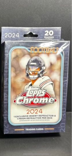 2024 Topps Chrome Football Hanger Box (20 Cards) 1 Prism & Insert Refractor/Box