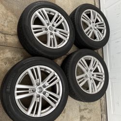 4 — 225/55r17 5x4.5 5x114.3 Stock G35 G37 Q50 Rsx accord Civic Camry Corolla Wheels Rims Good 80% Treads Tires
