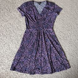 Floral Purple Dress Size US 2P Maggy London Petite Summer Casual