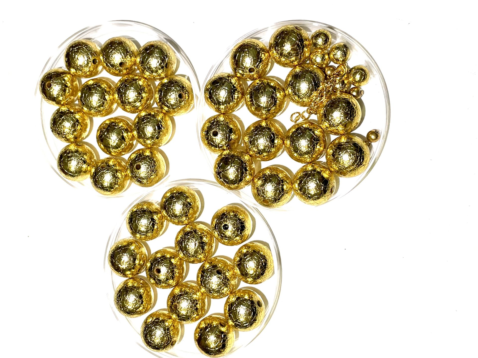 Gold Tone Textured Beads