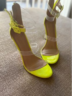 Heels Olivia Neon clear strap stiletto