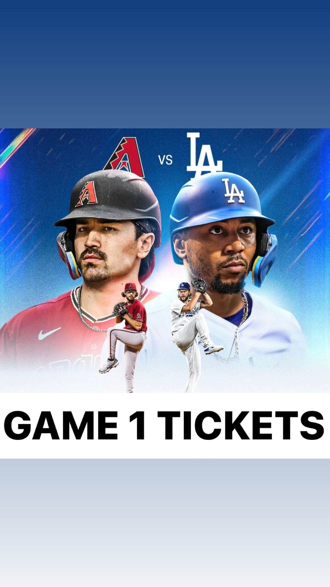Dodger Tickets Game 1 NLDS Playoffs Dodgers Diamondbacks for Sale in