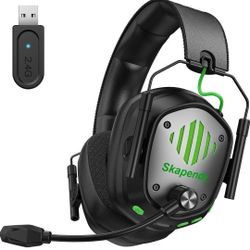 2.4GHz Wireless Gaming Headset for PS5, PS4, PC - Bluetooth Gaming Headphones with Noise Canceling Mic, Low Latency, Stereo Sound, 50+Hr Battery