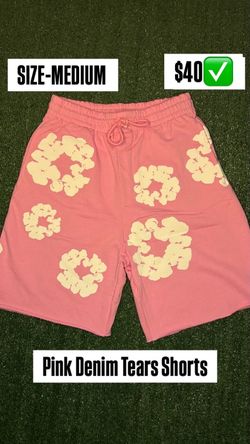 Pink denim tear shorts size Medium
