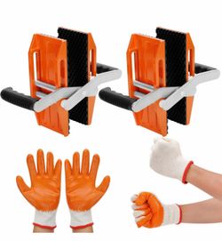 2 Pack Granite Carrying Clamps (660 lbs Capacity) – Heavy Duty Slab Lifter for Stone, Quartz, Marble & Glass, Non-Slip Rubber Grip, Ergonomic Handles 