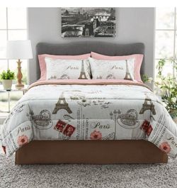 Pick up from Mount Juliet 37122..Beautiful Paris Print 8 Piece Bedding Set, Multicolor King