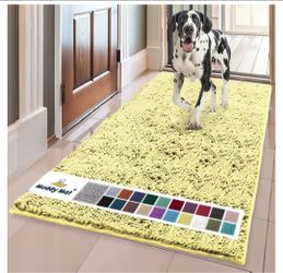 Muddy Mat® Super Absorbent Machine Washable Pet Mat – Yellow, 36" x 120" new