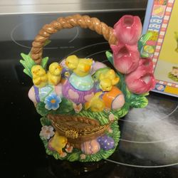 PORCELAIN DECORATIVE TRINKET BOX - NEW W/ ORIGINAL BOX - $5