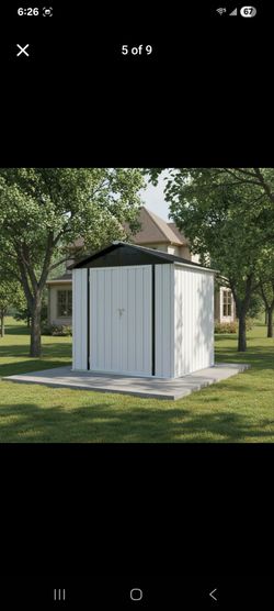 6x4 Metal sheds Apex Roo White + Black