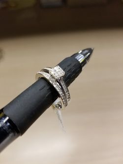 diamond ingagement ring set...925 silver