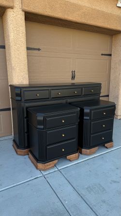Beautiful Refinished Dresser and 2 Nightstands