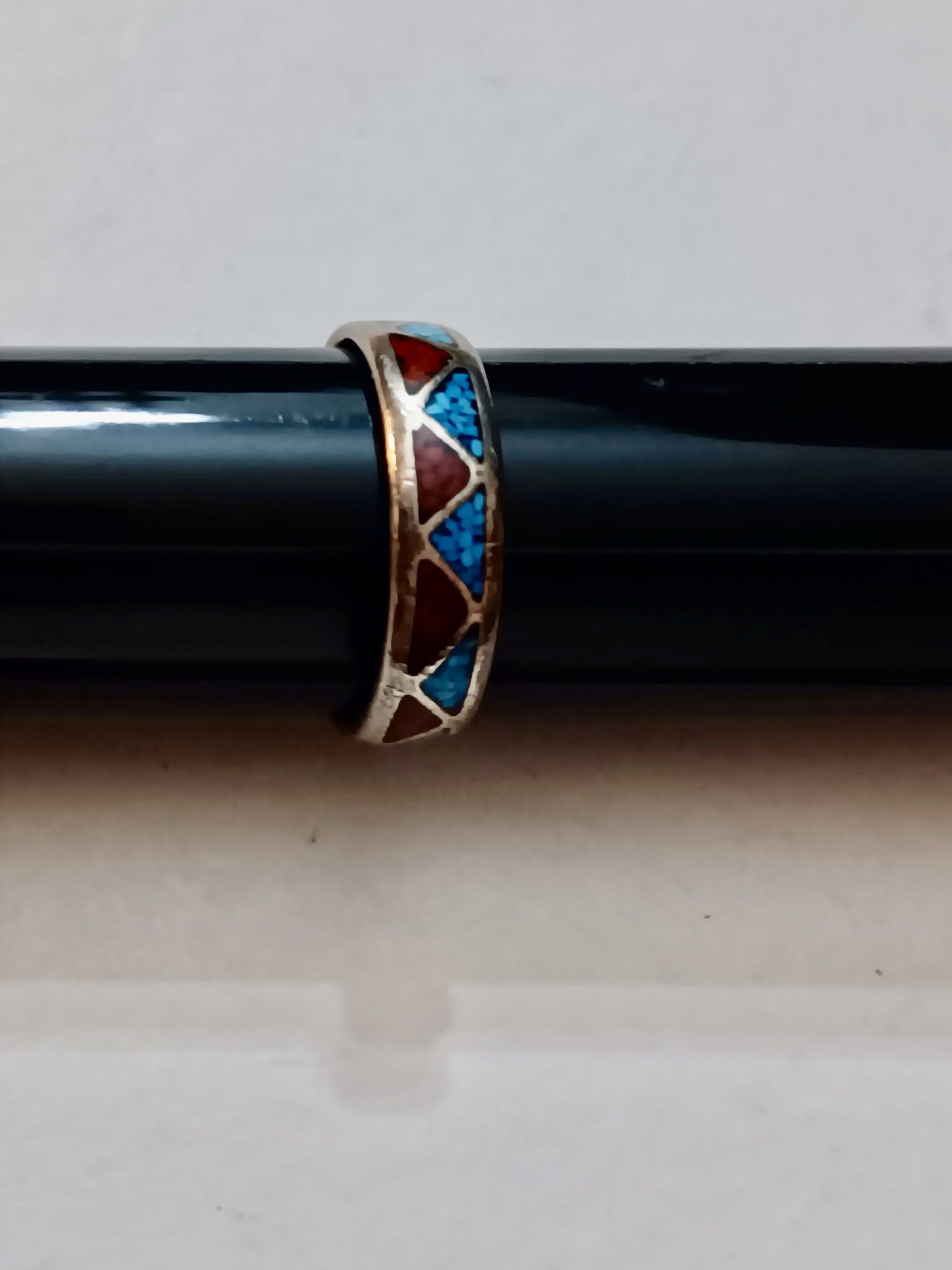 Vintage Jewelry. Sterling turquoise Ring. Size 12.
