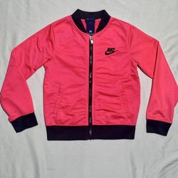 Nike Hot Pink Black Full Zip Jacket Size 6x/L girls