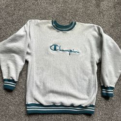 Vintage 80s Champion Reverse Weave Spell Out Embroidered Sweatshirt USA Made Sz Large