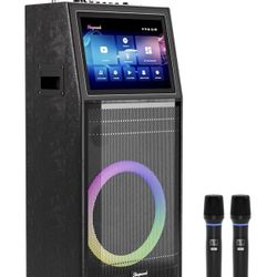 Karaoke Machine for Adults, with Lyrics Display, Smart Portable Big Bluetooth Speaker 2 Wireless Microphones, Professional Karaoke System 1000W Peak P