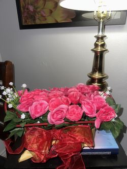 Rose Basket – Artificial Floral Arrangement