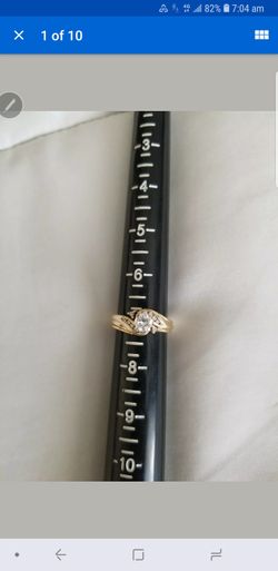 14 Karat Gold and Diamonds Wedding Band and Engagement Ring Size 7. $1,000