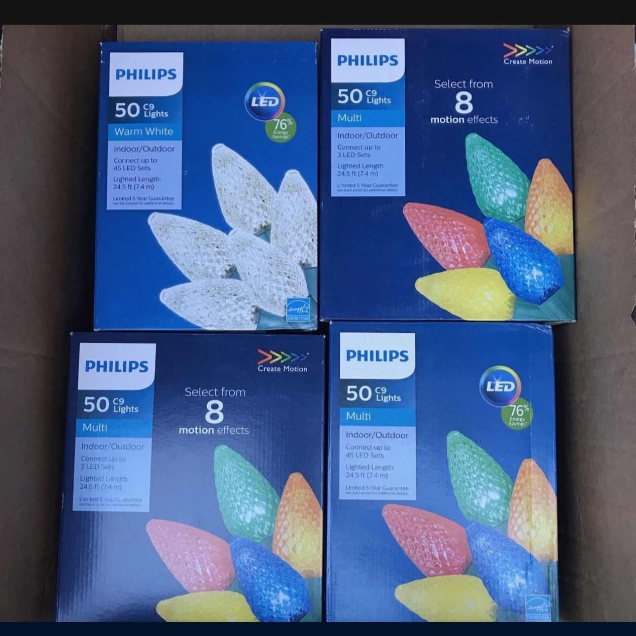 Philips LED C9 Bulbs Create Motion Christmas Lights