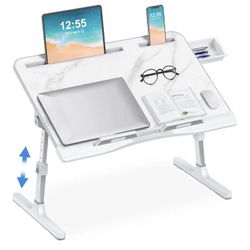 Marble look Portable Bed Desk Adjustable Foldable