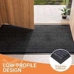 Indoor Outdoor Door Mat, 8' x 4' Doormat for Entryway, Rubber Backing Non Slip Front Door Mat Outside Entrance, Super Absorbent Commercial Floor Mat f