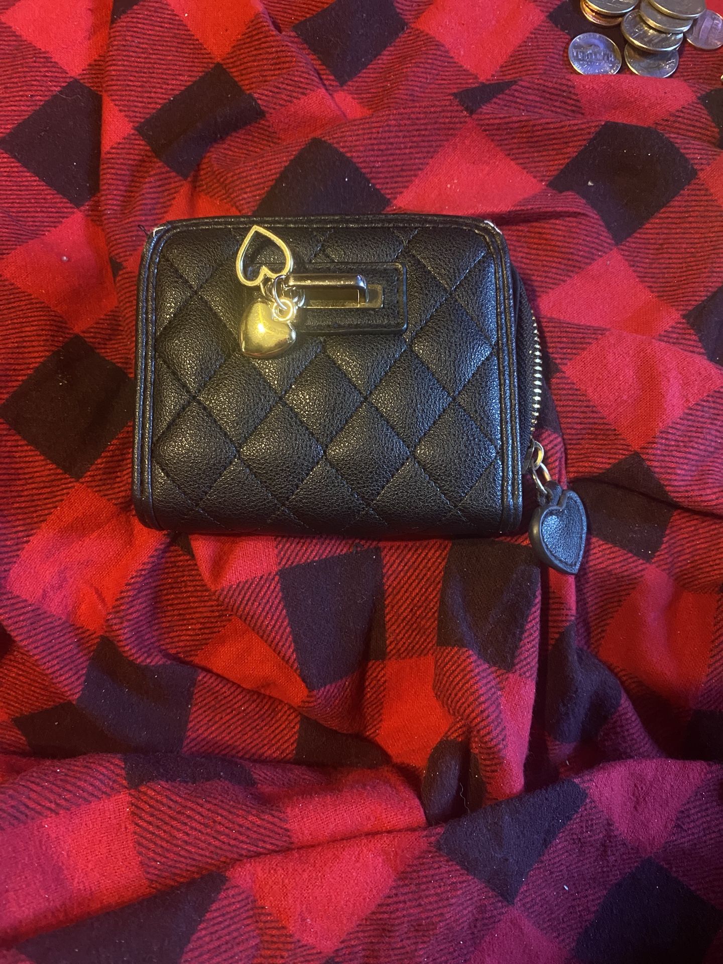 Black Leather Quilted Wallet 