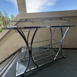 Bar cart with wine rack