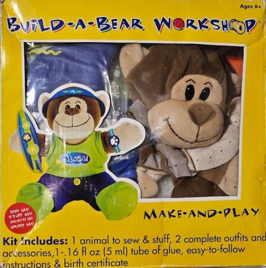 Build-A-Bear Workshop Monkey 2010 Make and Play Aloha Surf's Up Toy Kit