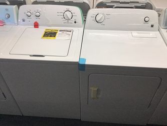 New scratch and dent Kenmore washer and dryer set. 1 year warranty