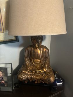 Antique Brass Buddha lamp