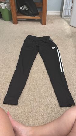 Adidas Black Track Pants with White Stripes