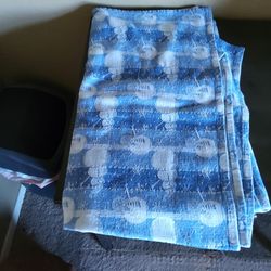 Large Christmas Blue Snowman Table Cloth 