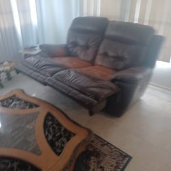 Real Lether,2 Leather Reclining Sofa