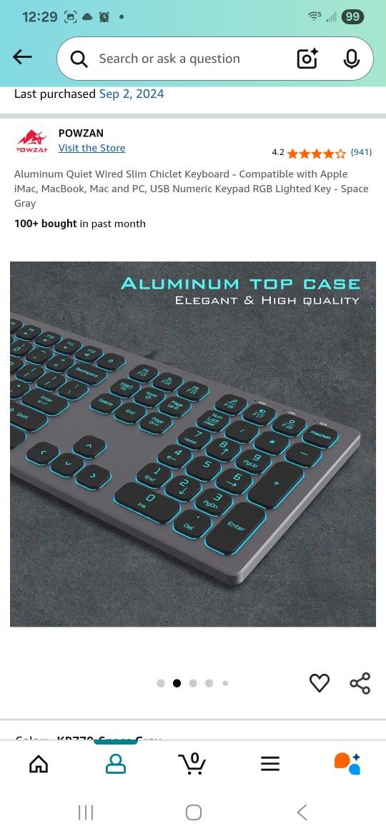 Aluminum Quiet Wired Slim Chiclet Keyboard
