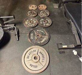 45s 35s 25s 10s Olympic plates 230 lbs weights