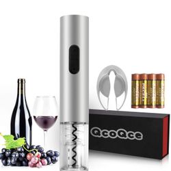  Electric Wine Opener - Cordless Automatic Bottle Opener - Battery Operated Corkscrew - With Foil Cutter / Stand and Batteries Included