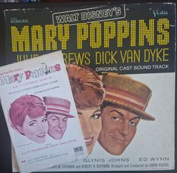 Walt Disney "Mary Poppins Orig Cast SndTrk"1964 Buena Vista 1st Press BV4026~VG+