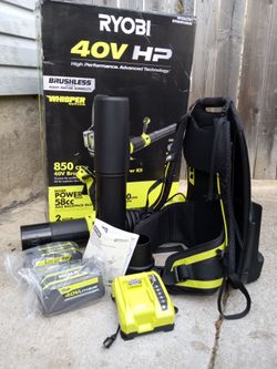 Brand-New Ryobi 40V HP Brushless 180 MPH Cordless Backpack Leaf Blower Kit