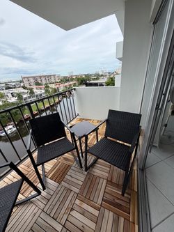 Black Wicker Outdoor Bistro Set
