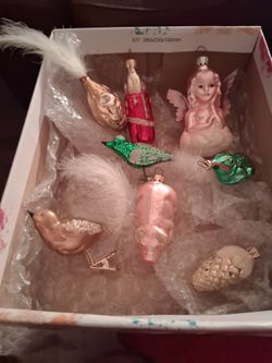 VINTAGE SET HOLIDAY CHEER,🍬 CHRISTMAS 🎄 ORNAMENTS 